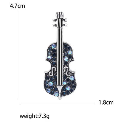Shiny violin brooch unisex classic diamond instrument brooch gift | Mix Mix Style [Hot Seller]-Mix MIx Style