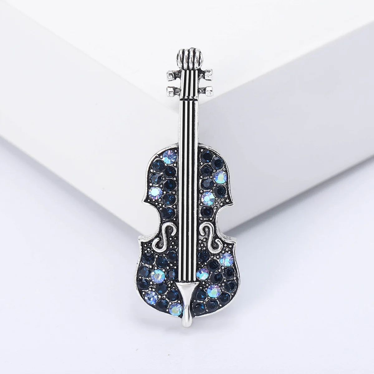 Shiny violin brooch unisex classic diamond instrument brooch gift | Mix Mix Style [Hot Seller]-Mix MIx Style