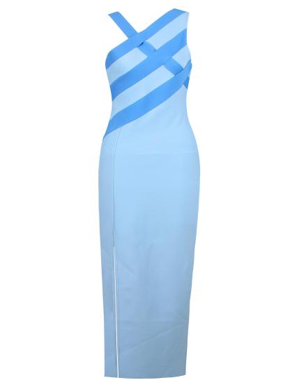 Skyler Blue Asymmetrical Bandage Dress-Mix MIx Style