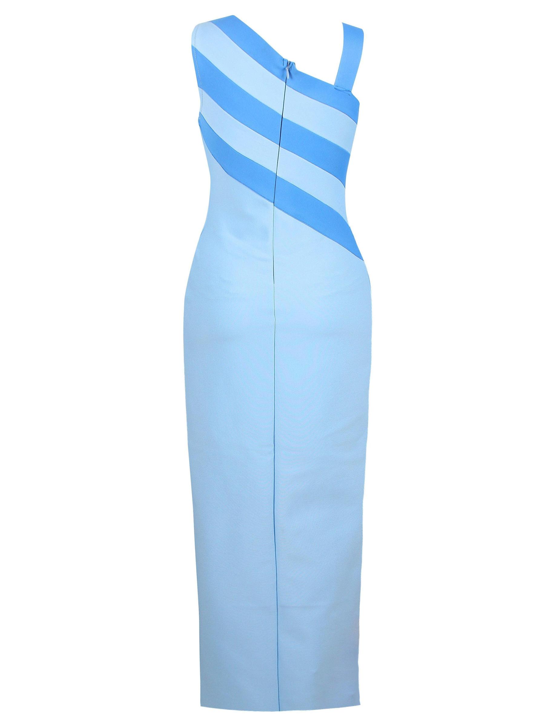Skyler Blue Asymmetrical Bandage Dress-Mix MIx Style