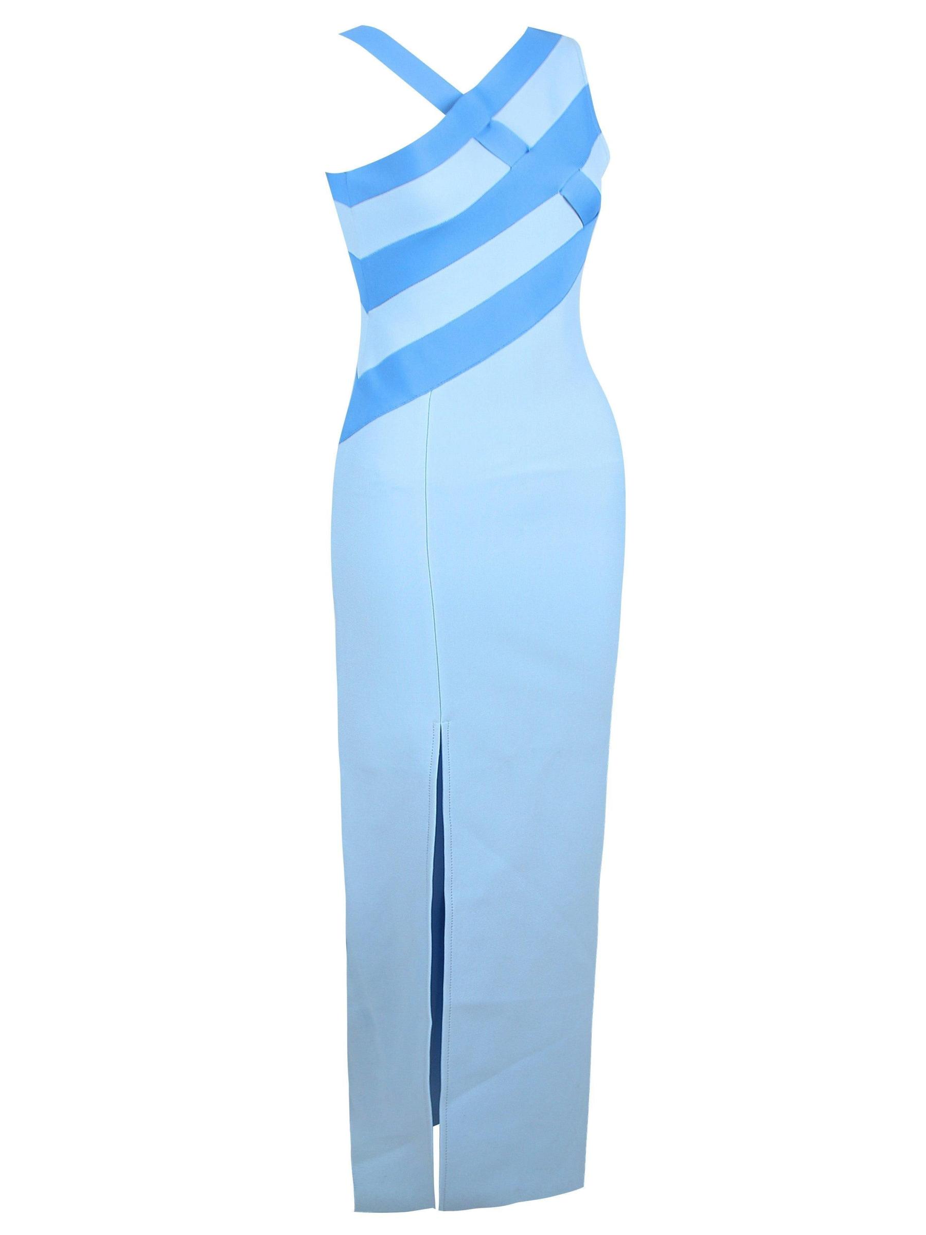 Skyler Blue Asymmetrical Bandage Dress-Mix MIx Style