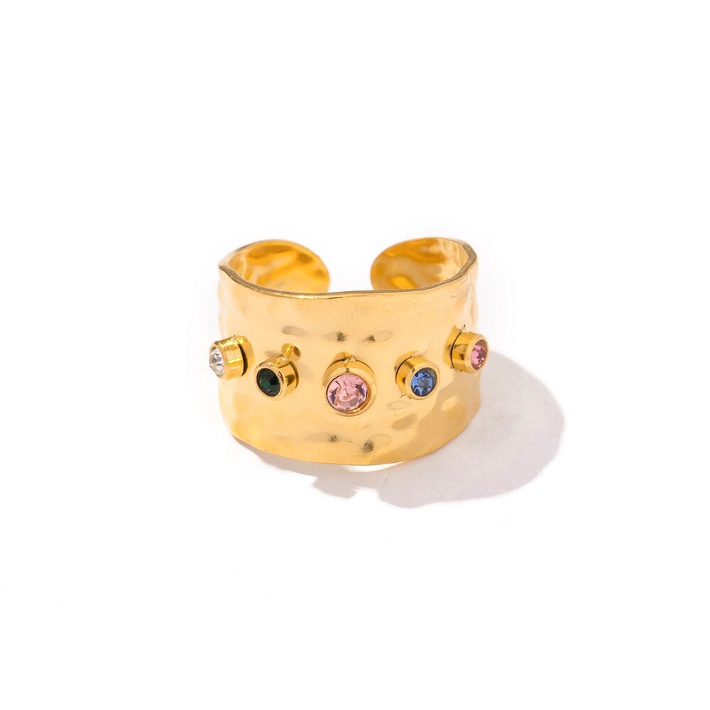 18k Gold Plated Moissanite Wide Open Ring | Mix Mix Style [Hot Seller]-Mix MIx Style