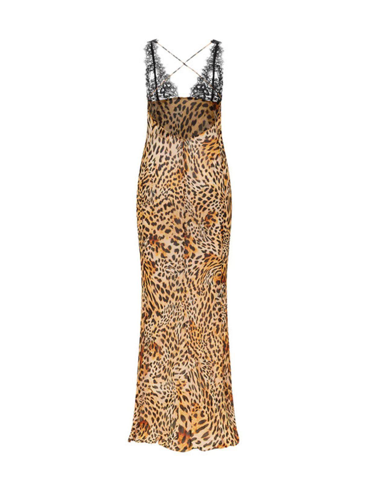 Svea Lace Leopard Printed Maxi Dress-Mix MIx Style