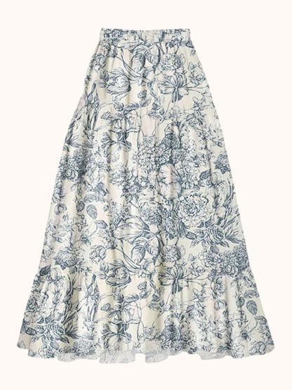 Blue Floral Printed Swimwear Two Piece Set | Mix Mix Style-Mix MIx Style