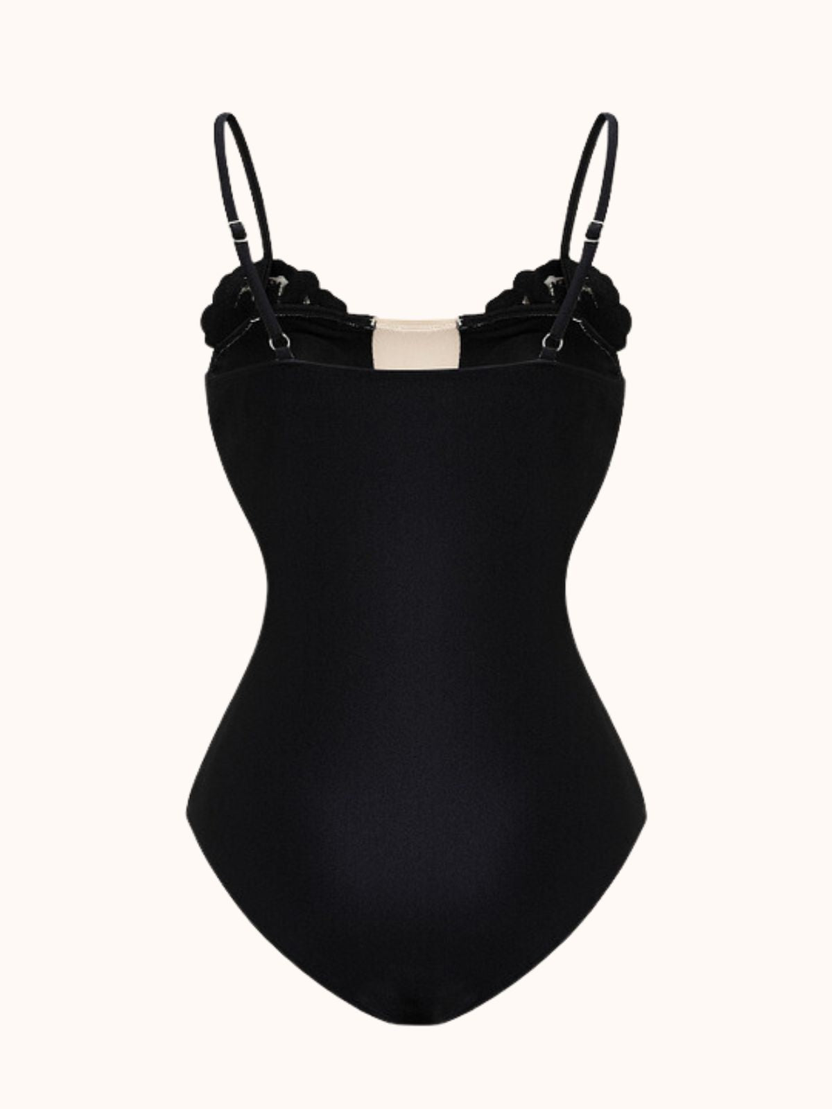 Black V-Neck Crystal One Piece Swimsuit | Mix Mix Style-Mix MIx Style