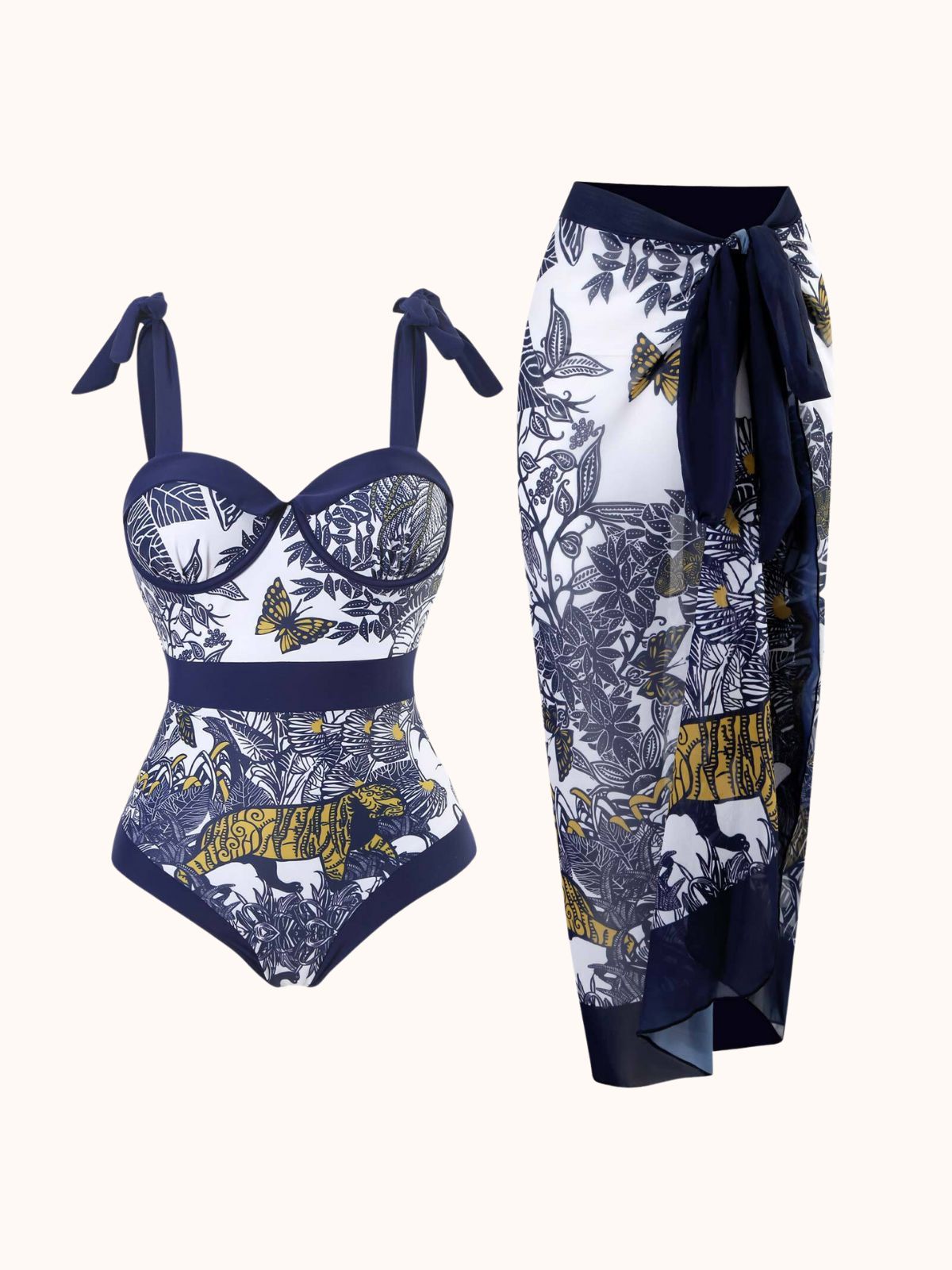 Black & White Printed Swimwear Two Piece Set | Mix Mix Style-Mix MIx Style