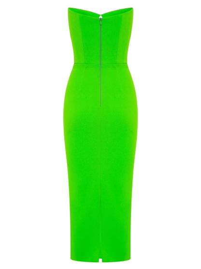 Uma Strapless Cutout Bandage Dress In Green-Mix MIx Style