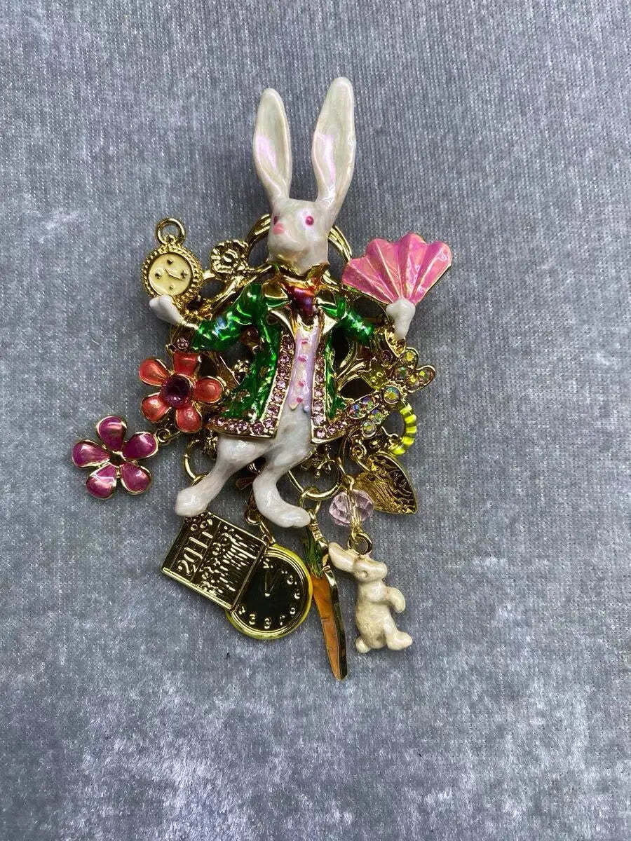 Vintage Colorful Glaze Luchy Happy Rabbit Multicolor Pin brooch  | Mix Mix Style [Hot Seller]-Mix MIx Style