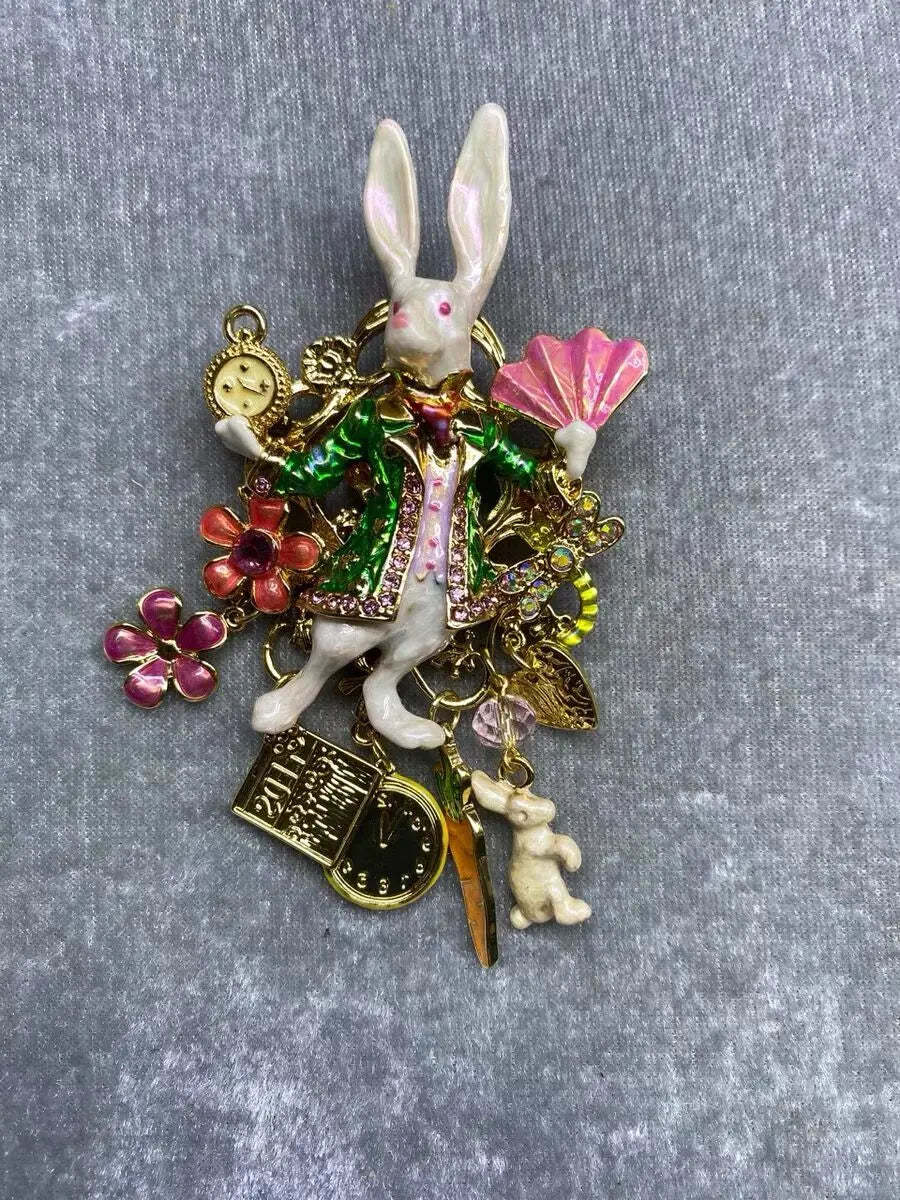 Vintage Colorful Glaze Luchy Happy Rabbit Multicolor Pin brooch  | Mix Mix Style [Hot Seller]-Mix MIx Style
