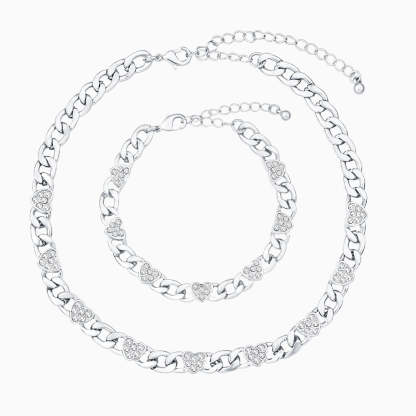 Vienna Paved Hearts Jewelry Set-Mix MIx Style