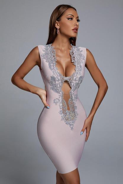 Embellished Mini Cocktail Dress - Lilac | Mix Mix Style [Hot Seller]-Mix MIx Style