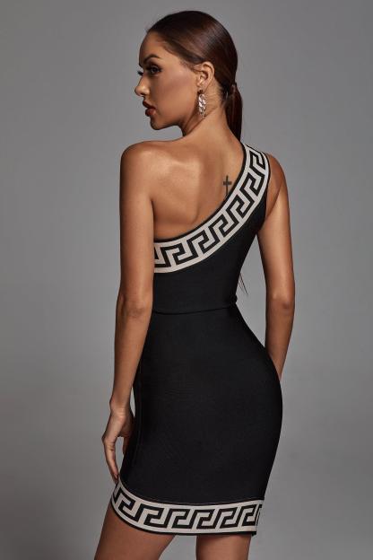 Black One Shoulder Cocktail Mini Dress | Mix Mix Style [Hot Seller]-Mix MIx Style