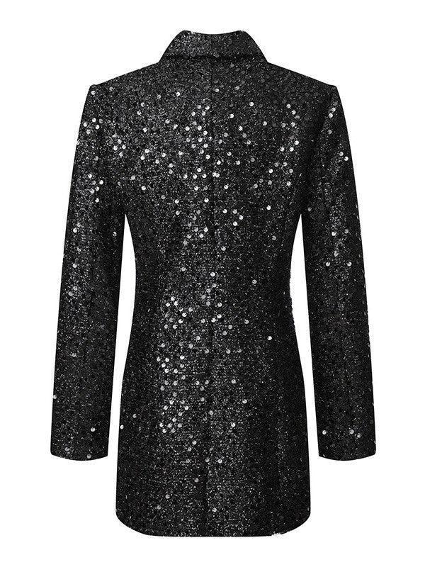 Sequin Blazer Mini Dress in Black | Mix Mix Style [Hot Seller]-Mix MIx Style