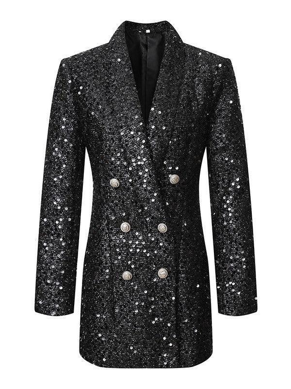 Sequin Blazer Mini Dress in Black | Mix Mix Style [Hot Seller]-Mix MIx Style