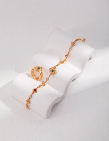 Moissanite 18K Gold Plated Bracelet | Mix Mix Style [Hot Seller]-Mix MIx Style