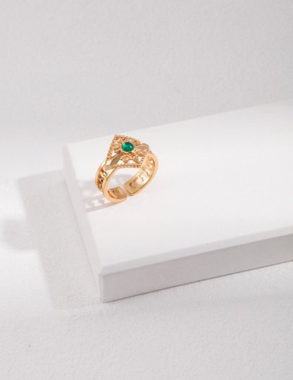 Emerald Moissanite 18K Gold Plated Ring | Mix Mix Style [Hot Seller]-Mix MIx Style