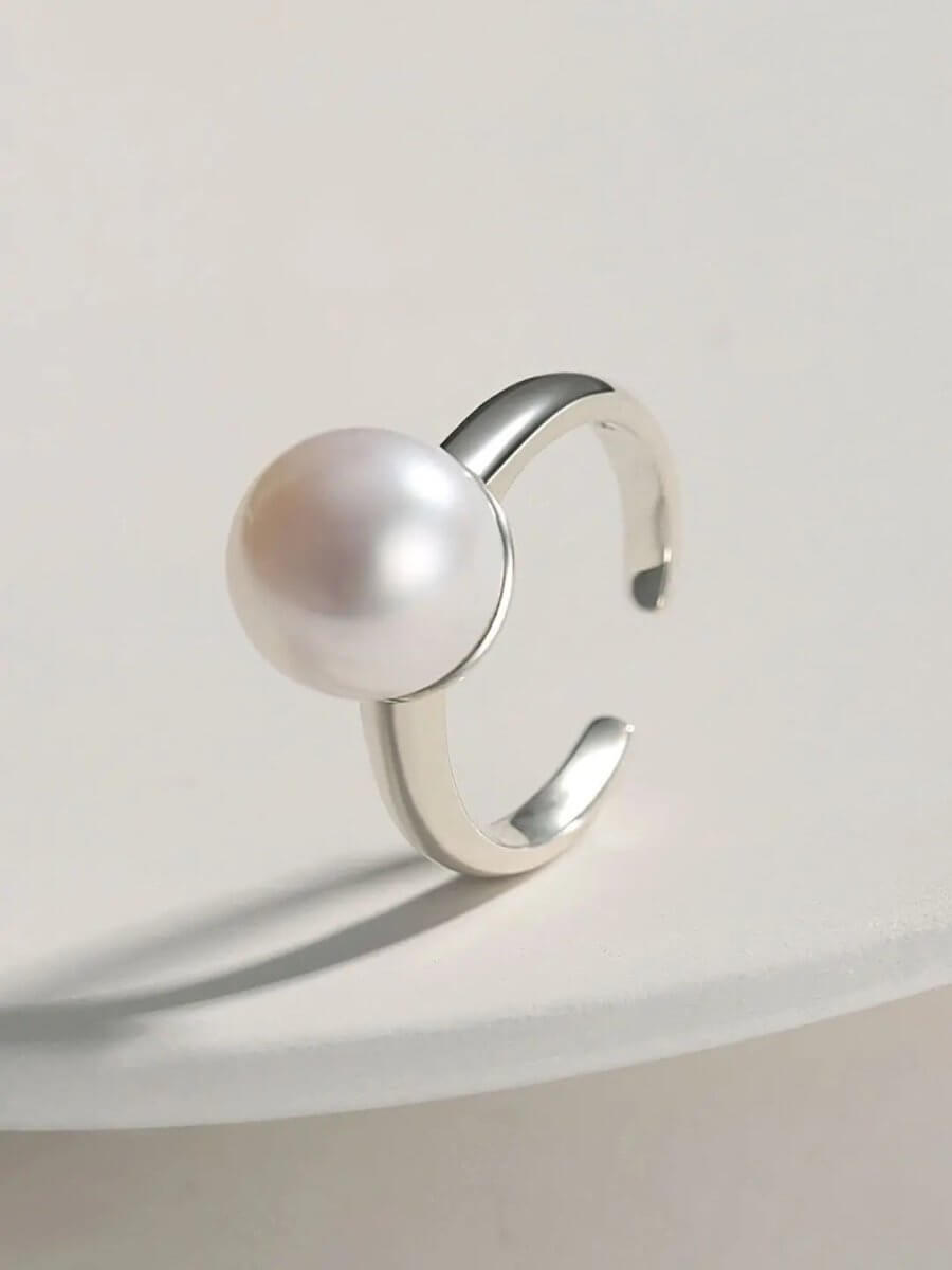 Freshwater Akoya Pearl Solitaire Ring | Mix Mix Style [Hot Seller]-Mix MIx Style