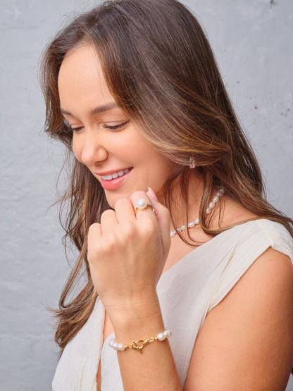 Freshwater Akoya Pearl Solitaire Ring | Mix Mix Style [Hot Seller]-Mix MIx Style