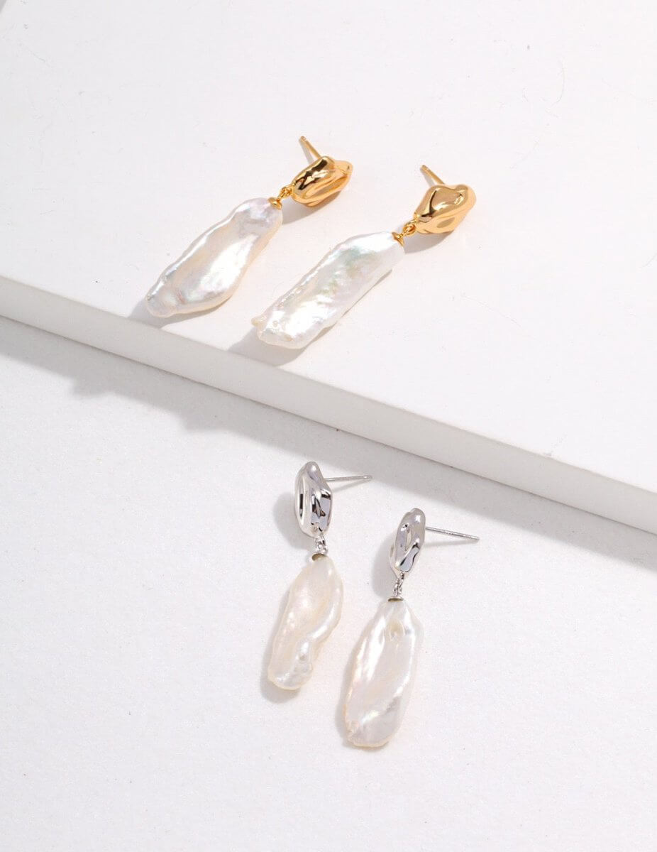 Natural Pearl Pendand Drop 925 Sterling Silver Earrings | Mix Mix Style [Hot Seller]-Mix MIx Style