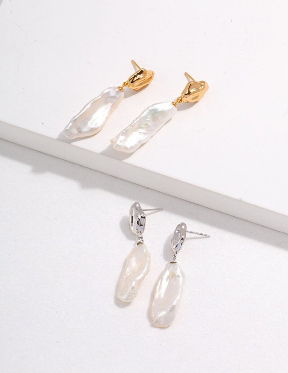 Natural Pearl Pendand Drop 925 Sterling Silver Earrings | Mix Mix Style [Hot Seller]-Mix MIx Style