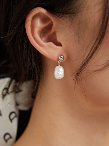Unique Mabe Pearl Drop 925 sterling silver Earrings | Mix Mix Style-Mix MIx Style