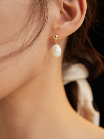 Unique Mabe Pearl Drop 925 sterling silver Earrings | Mix Mix Style-Mix MIx Style