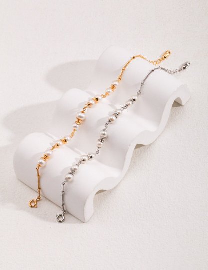 Freshwater Pearl and Sterling Silver Bracelet | Mix Mix Style [Hot Seller]-Mix MIx Style