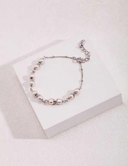 Freshwater Pearl and Sterling Silver Bracelet | Mix Mix Style [Hot Seller]-Mix MIx Style