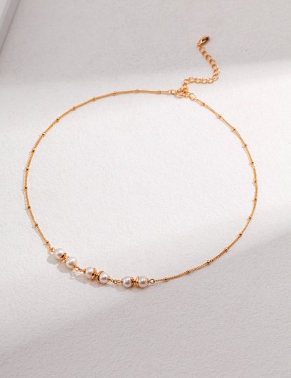 Sterling Silver and Freshwater Akoya Pearl Necklace | Mix Mix Style [Hot Seller]-Mix MIx Style