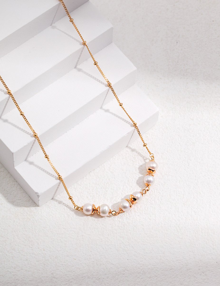 Sterling Silver and Freshwater Akoya Pearl Necklace | Mix Mix Style [Hot Seller]-Mix MIx Style