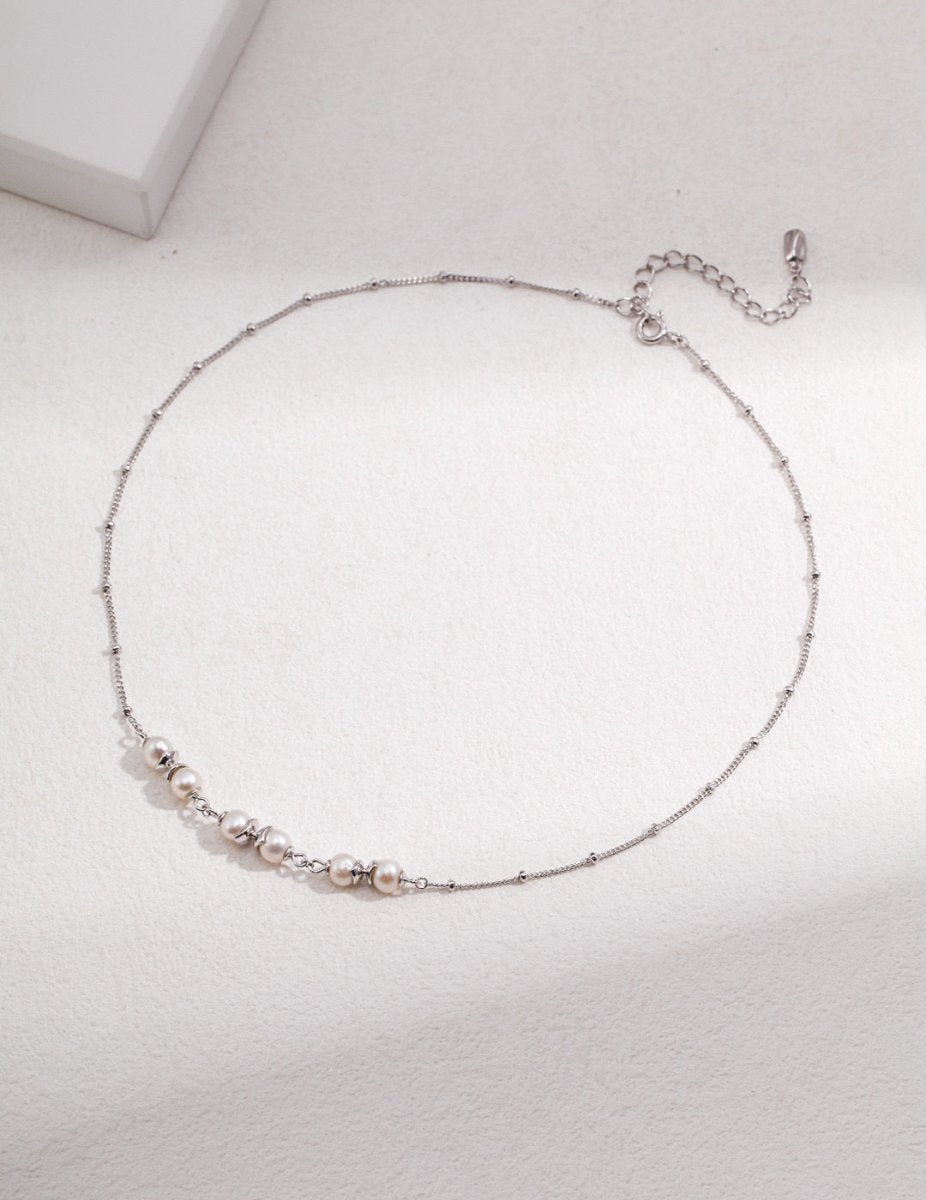 Sterling Silver and Freshwater Akoya Pearl Necklace | Mix Mix Style [Hot Seller]-Mix MIx Style