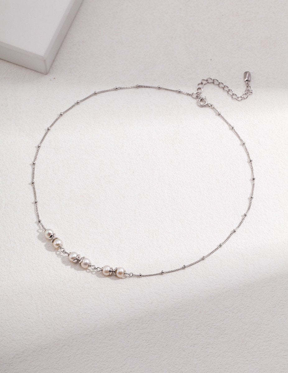 Sterling Silver and Freshwater Akoya Pearl Necklace | Mix Mix Style [Hot Seller]-Mix MIx Style
