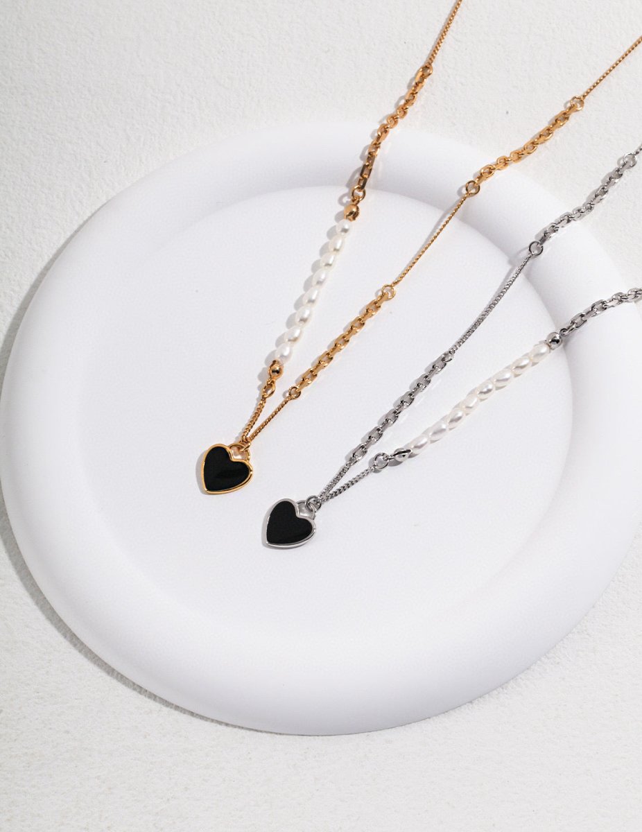 Love Heart Necklace Freshwater Akoya Pearl | Mix Mix Style [Hot Seller]-Mix MIx Style