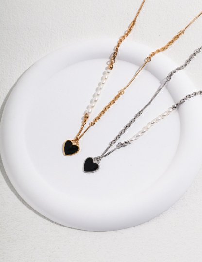 Love Heart Necklace Freshwater Akoya Pearl | Mix Mix Style [Hot Seller]-Mix MIx Style