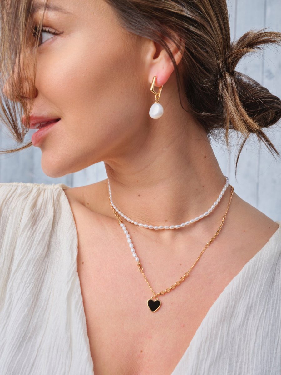 Love Heart Necklace Freshwater Akoya Pearl | Mix Mix Style [Hot Seller]-Mix MIx Style