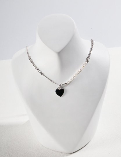 Love Heart Necklace Freshwater Akoya Pearl | Mix Mix Style [Hot Seller]-Mix MIx Style
