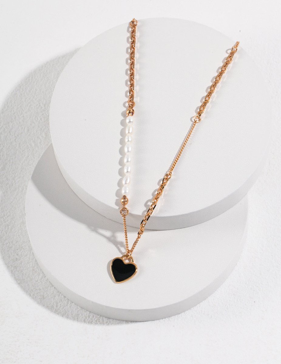 Love Heart Necklace Freshwater Akoya Pearl | Mix Mix Style [Hot Seller]-Mix MIx Style