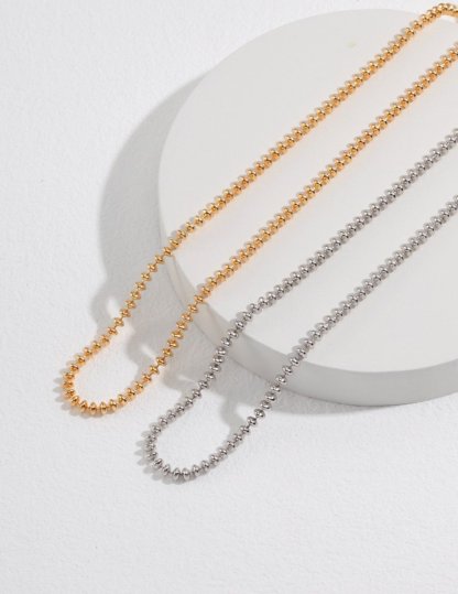 Anna - Sterling Silver Ball Chain Necklace | Mix Mix Style [Hot Seller]-Mix MIx Style