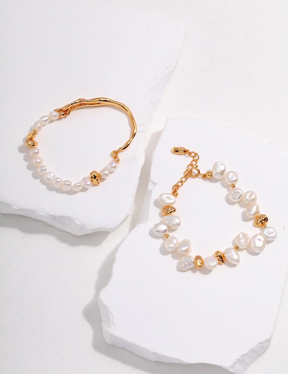 Delicate Freshwater Pear 18K Gold Platedl Bracelet | Mix Mix Style [Hot Seller]-Mix MIx Style