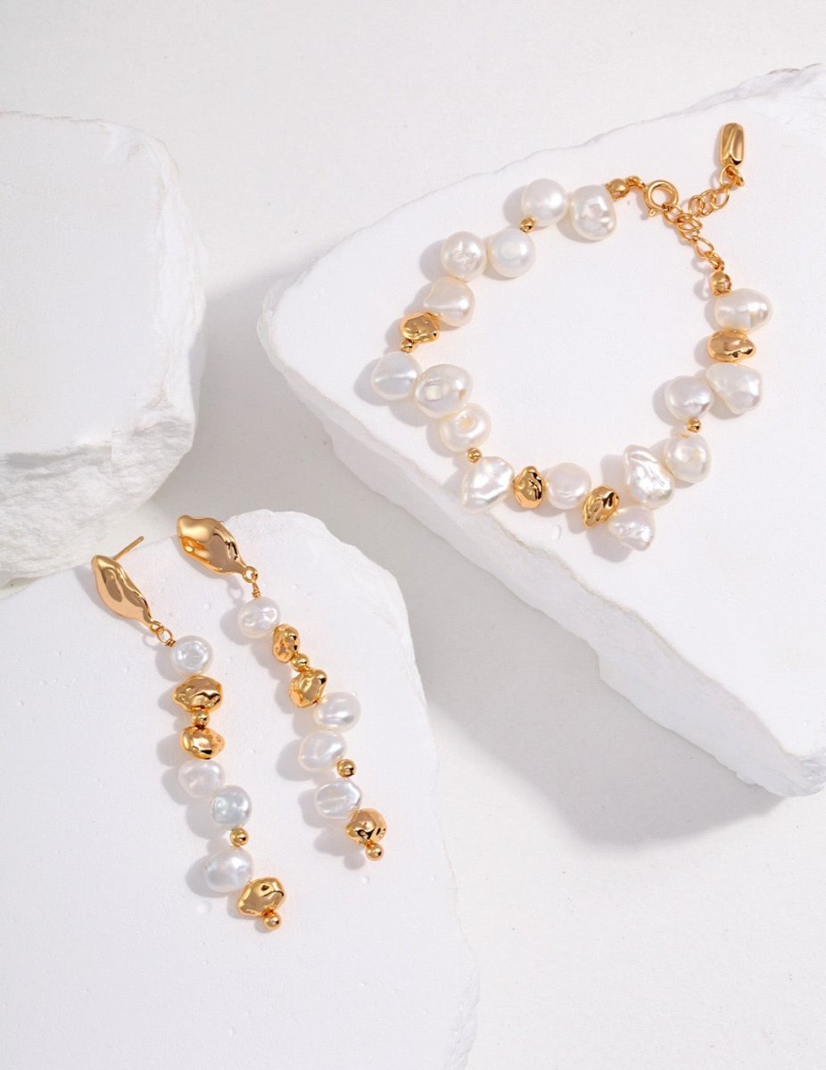 Delicate Freshwater Pear 18K Gold Platedl Bracelet | Mix Mix Style [Hot Seller]-Mix MIx Style