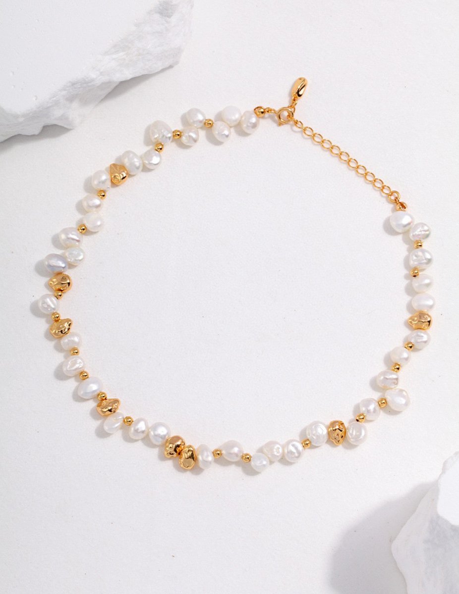 Freshwater Pearl 18K Gold Plated Necklace | Mix Mix Style [Hot Seller]-Mix MIx Style