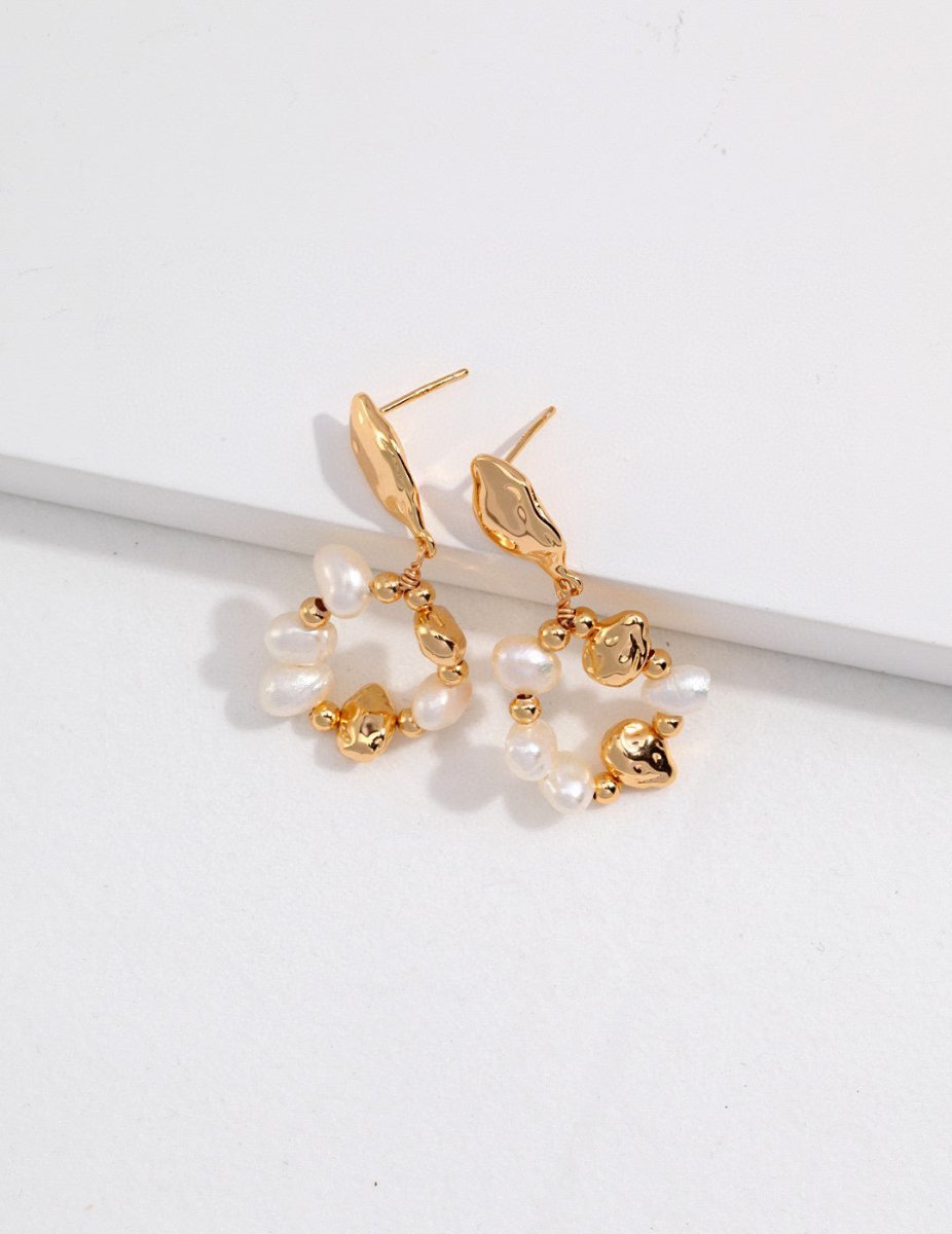 Sterling Silver and Freshwater Pearl Wreath Earrings | Mix Mix Style-Mix MIx Style