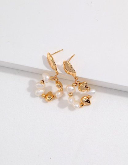Sterling Silver and Freshwater Pearl Wreath Earrings | Mix Mix Style-Mix MIx Style
