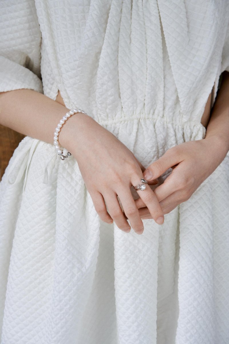 Freshwater Akoya Pearl and Sterling Silver Adjustable Ring | Mix Mix Style [Hot Seller]-Mix MIx Style