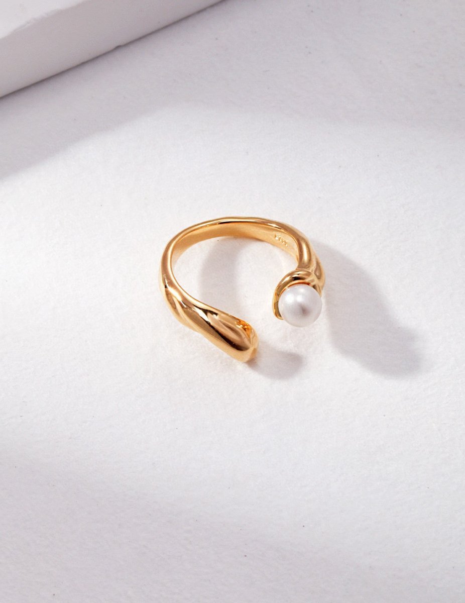 Freshwater Akoya Pearl and Sterling Silver Adjustable Ring | Mix Mix Style [Hot Seller]-Mix MIx Style