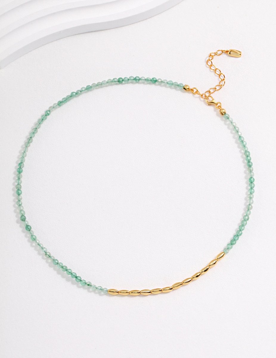 s925 Sterling Silver and Green Natural Gems Necklace | Mix Mix Style [Hot Seller]-Mix MIx Style