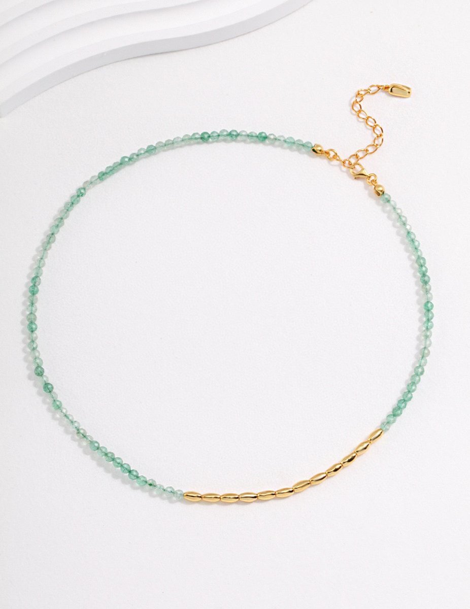 s925 Sterling Silver and Green Natural Gems Necklace | Mix Mix Style [Hot Seller]-Mix MIx Style