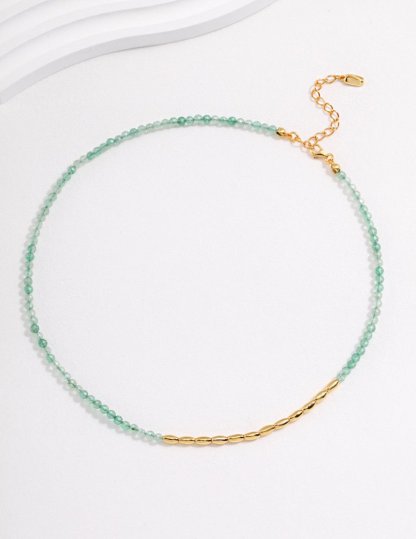 s925 Sterling Silver and Green Natural Gems Necklace | Mix Mix Style [Hot Seller]-Mix MIx Style