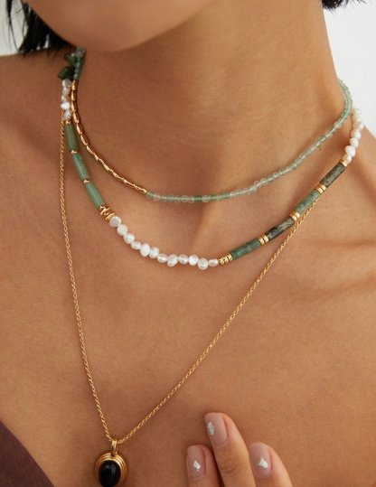 s925 Sterling Silver and Green Natural Gems Necklace | Mix Mix Style [Hot Seller]-Mix MIx Style