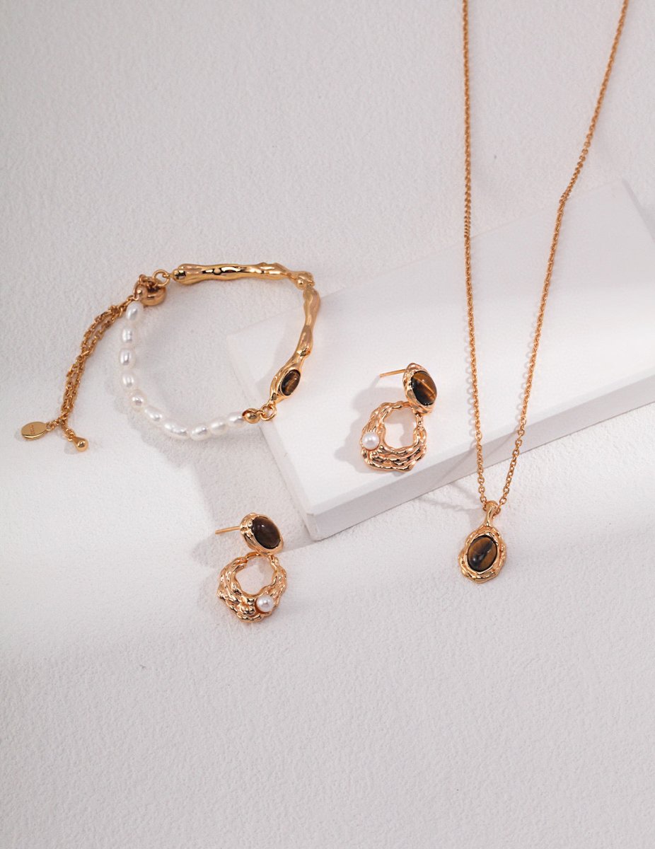 Tiger Eye Stone and Akoya Pearl Bracelet | Mix Mix Style [Hot Seller]-Mix MIx Style